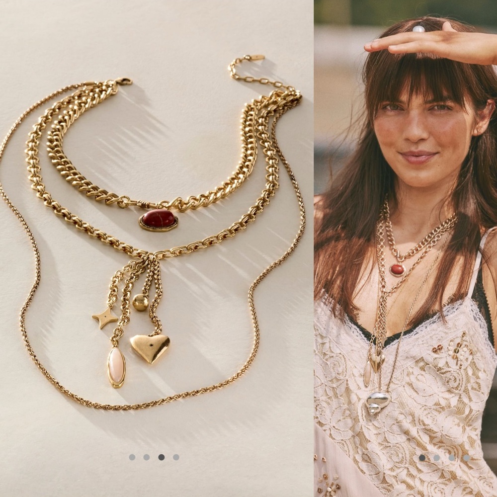 Free people heather charm necklace